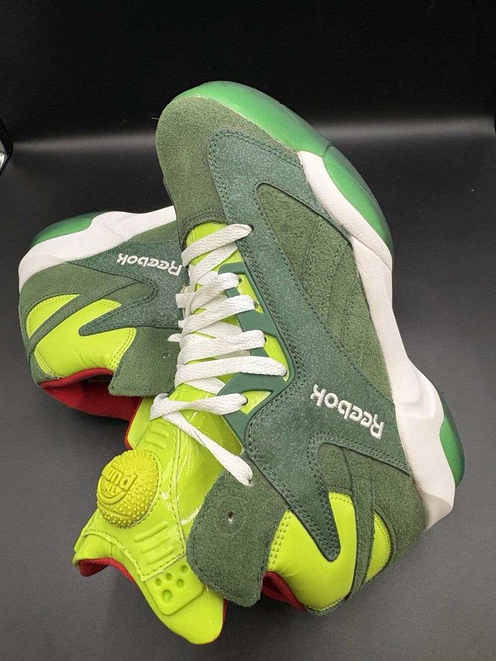 Reebok Shaq Attaq “Ghost of Christmas Present” Grinch Pump 9 mens 2013 Sneakers - Picture 1 of 15